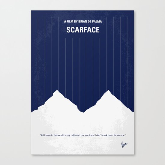 No158 My SCARFACE minimal movie poster Canvas Print