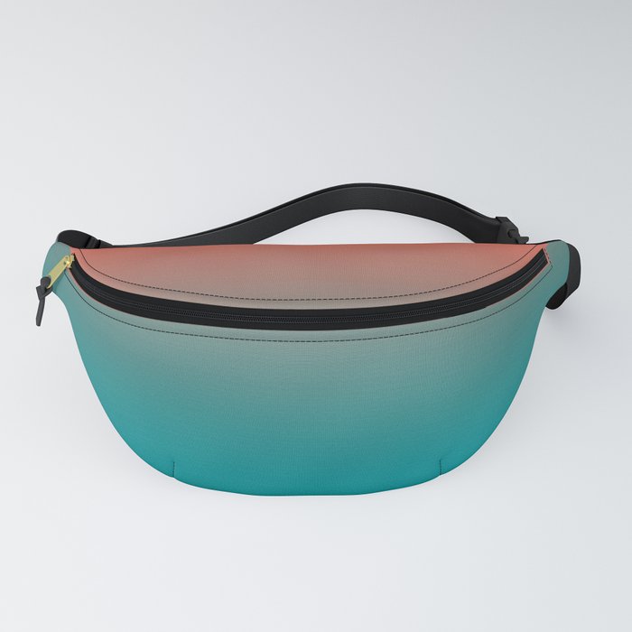 Pantone Living Coral & Viridian Green Gradient Ombre Blend Fanny Pack