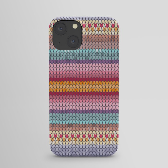 Multi color Knitting Pattern iPhone Case