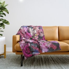 FLOWER WALL Throw Blanket