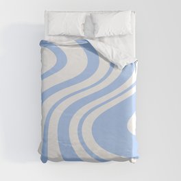 Swirl Marble Stripes Pattern (sky blue/white) Duvet Cover