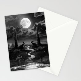 XVIII. The Moon Tarot Card Illustration Stationery Cards
