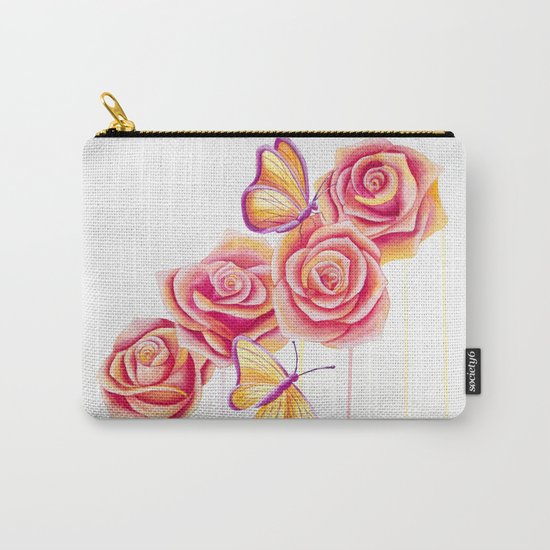 Butterflies and Roses Carry-All Pouch