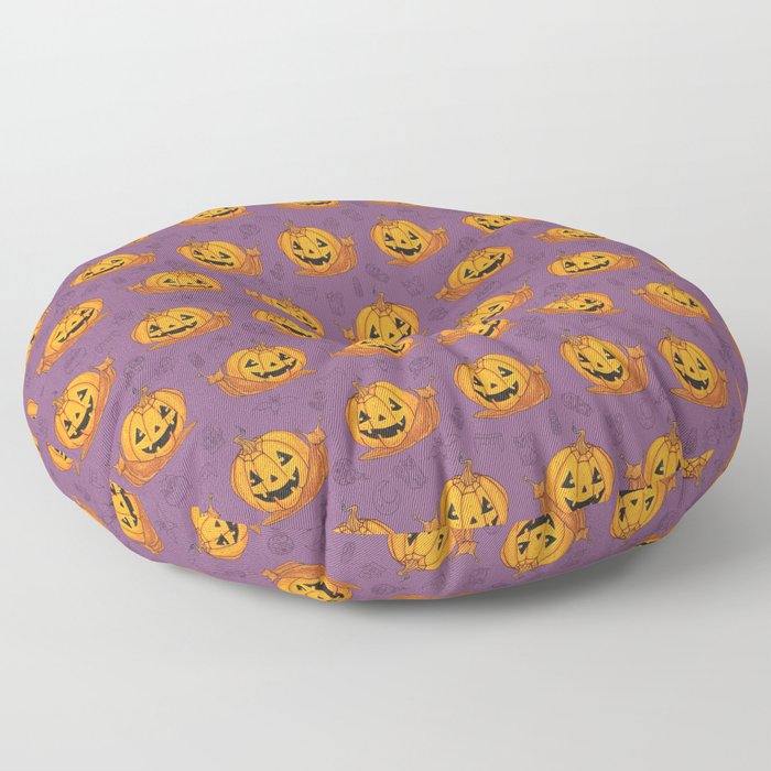 Halloween Pumpkin Snail Floor Pillow