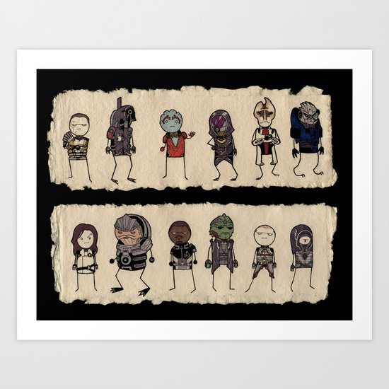 Mass Effect 2 Normandy crew Art Print