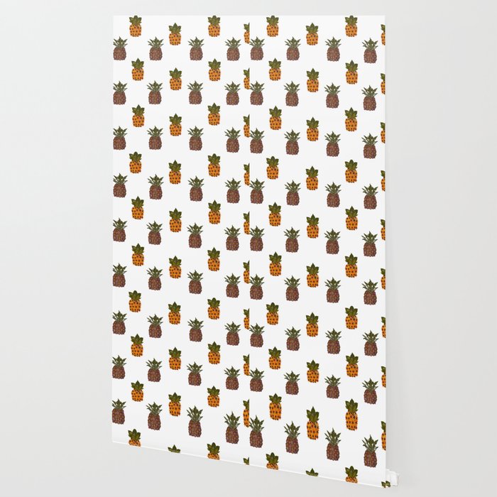 Pressed Flower Pineapple Print Wallpaper By Santaflorita Society6