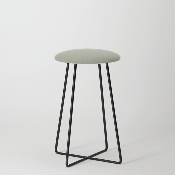Mid-tone Spring Green Gray Solid Color Pairs PPG Mellow Mood PPG1030-3 - All One Single Shade Colour Counter Stool