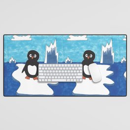 Penguin on Ice Desk Mat