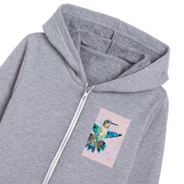 Enchanted Flight Colorful Hummingbird Art Kids Zip Hoodie