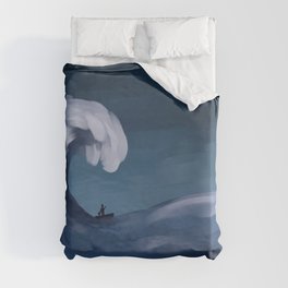Between a Sea and a Large Wave Duvet Cover