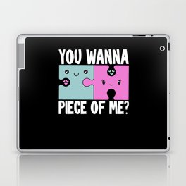 Cute Puzzle Lovers Couple Jigsaw Puzzles Laptop Skin