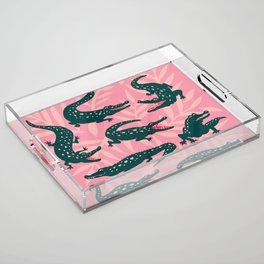 Alligator Collection – Pink & Teal Acrylic Tray