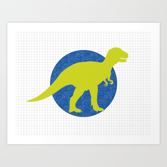 Modern Dinosaur T-rex Print Art Print