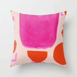 Abstract in Hot Pink and Orange Throw Pillow