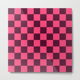 Purple and Pink Checkerboard  Metal Print