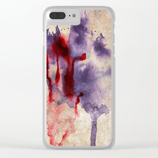 Purple Color Splash Clear iPhone Case