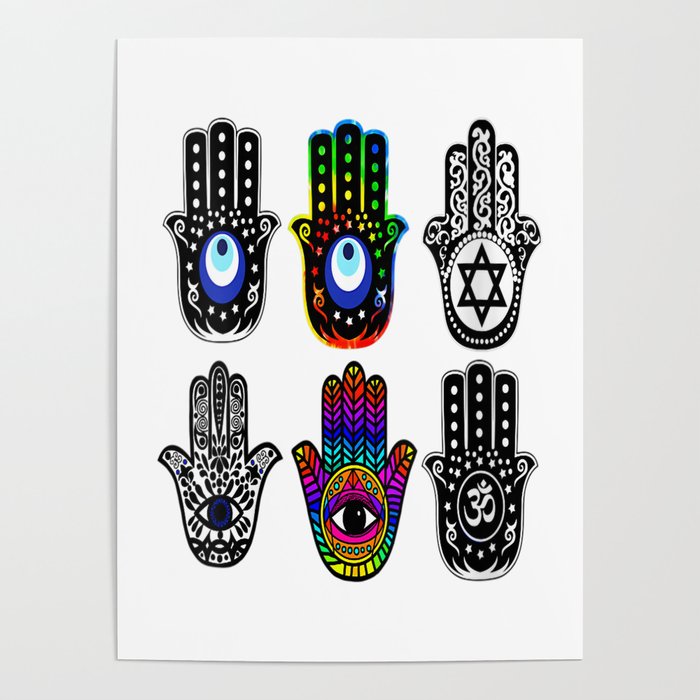 Evil eye hand of Hamsa Poster