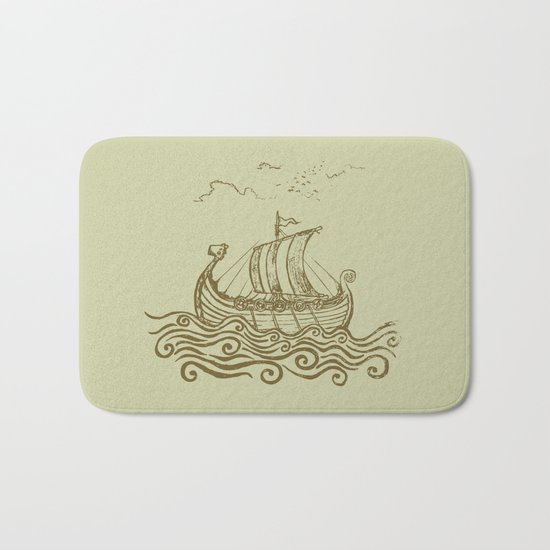 Viking ship Bath Mat