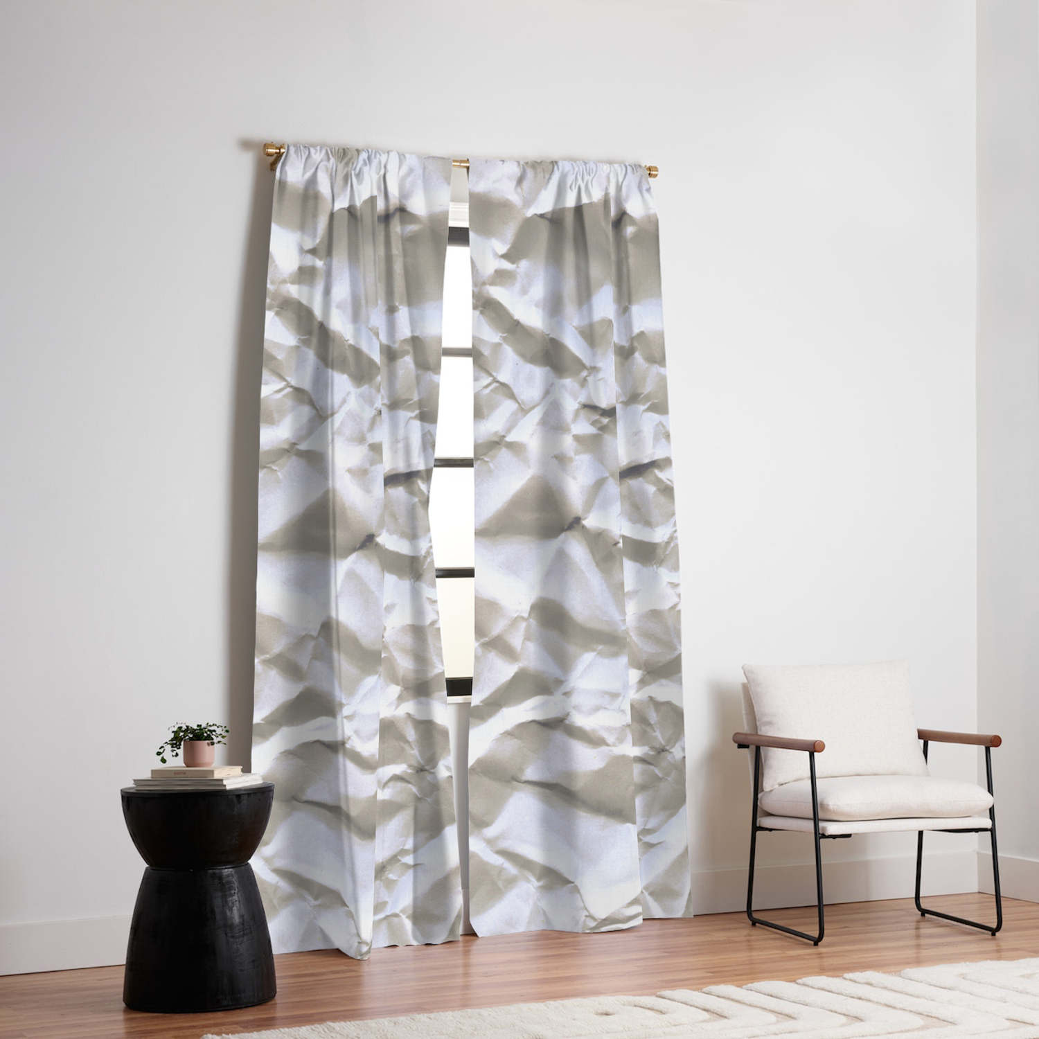 Crumpled Paper Blackout Curtain By Pixel404 Society6