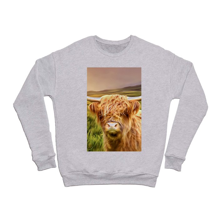 Highland Cow (Painting) Crewneck Sweatshirt