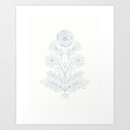 Traditional Boteh "flower with roots' Pattern Art Print