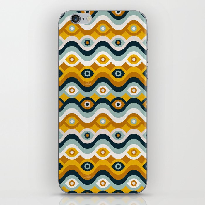 Psychedelic Eye Melt – Yellow & Teal iPhone Skin