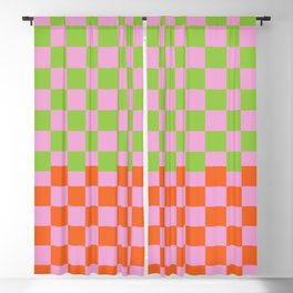 60s Colorful Groovy Checker Blackout Curtain