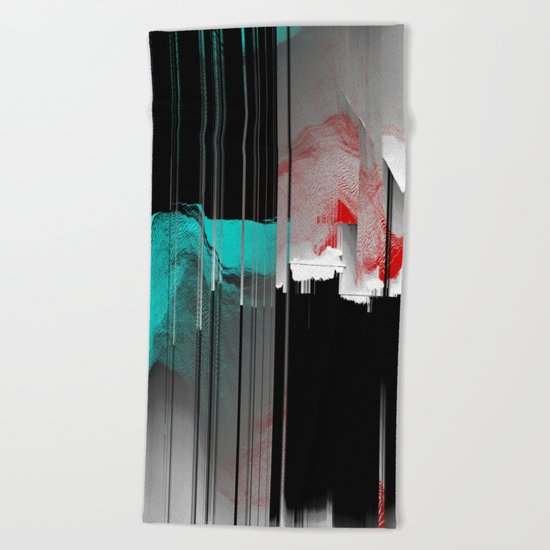 Minty Fresh Glitch Beach Towel