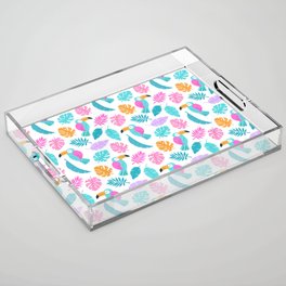 Exotic Flowers and Birds Summer Collection Acrylic Tray