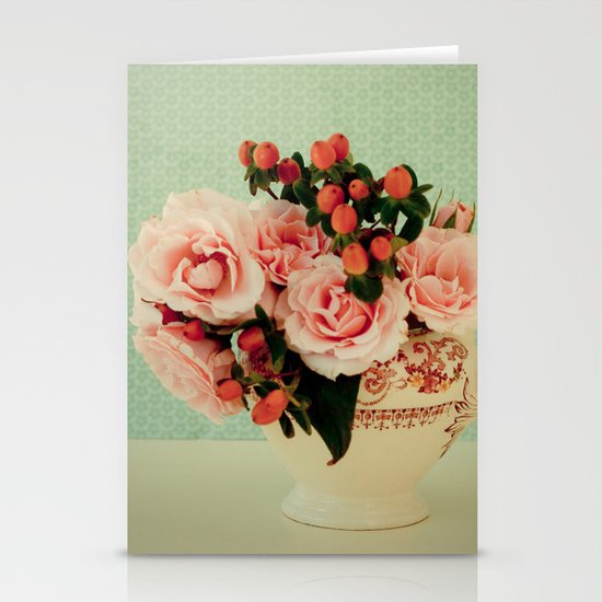 Little Pink Roses Stationery Cards