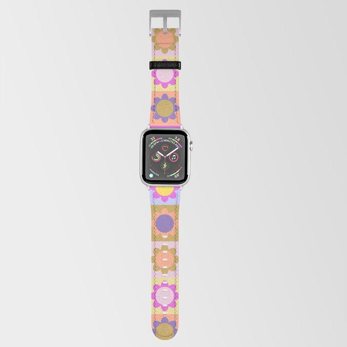 70s Retro sun flower checker  Apple Watch Band