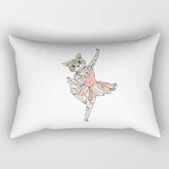 Cat Ballerina Tutu Rectangular Pillow