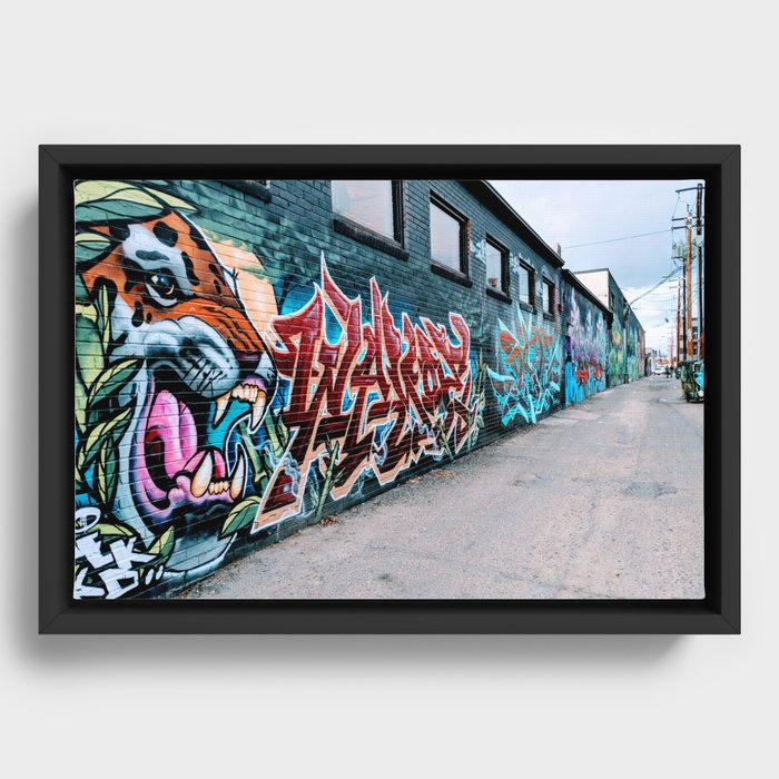 Graffiti Leopard Framed Canvas
