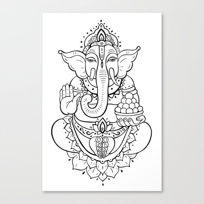 Ganesha. Hand drawn illustration Canvas Print