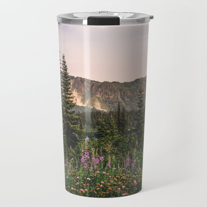 Mount Rainier Wildflower Adventure VII - Pacific Northwest Mountain Forest Wanderlust Travel Mug