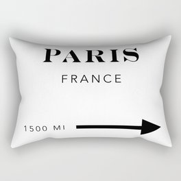 Paris France City Miles Arrow Rectangular Pillow