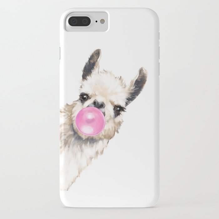 bubble gum sneaky llama iphone case