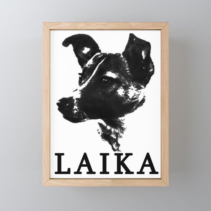 Laika the Communist Space Dog Framed Mini Art Print