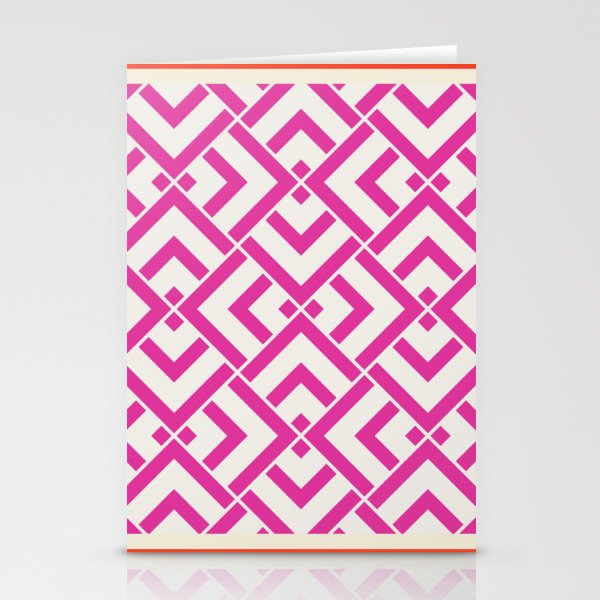 Hot pink summer geometric pattern pillow Stationery Cards