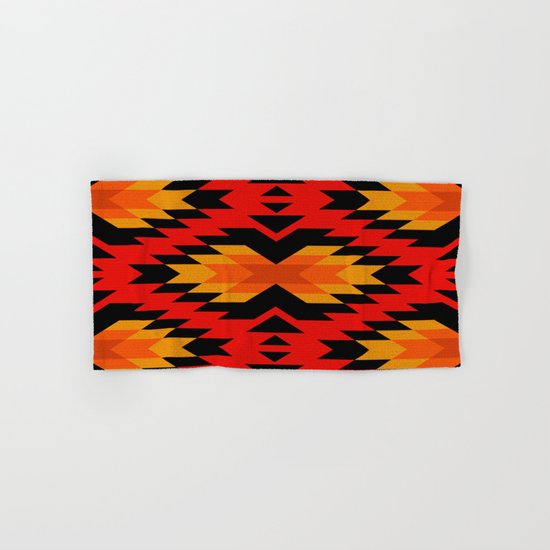 Tribal pattern - red Hand & Bath Towel