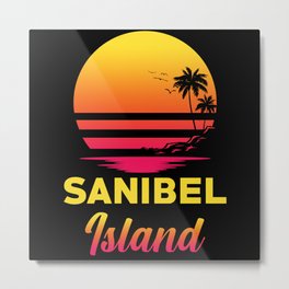 Sanibel Island Retro Beach Metal Print