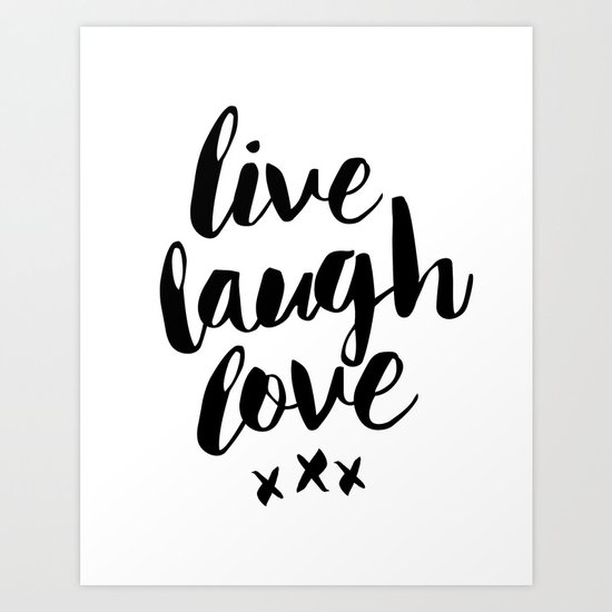 Live Laugh Love Black And White Wall Hangings Typography Design