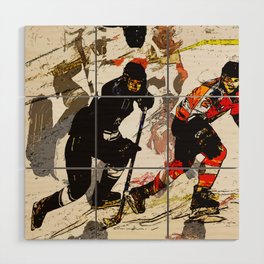 Wipe Out - Hockey Players Wood Wall Art