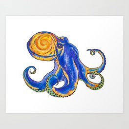 Galactapus The Lord of Space, an Octopus Illustration by Imaginarium Arts Art Print