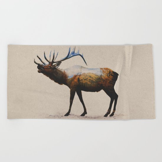 The Rocky Mountain Elk Beach Towel