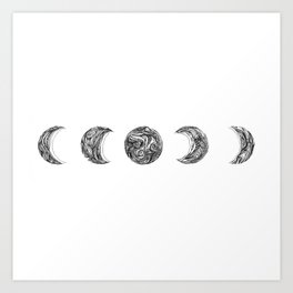 Moon phases Art Print