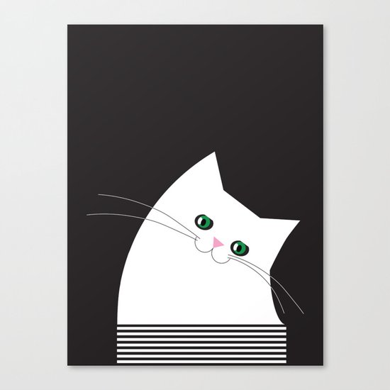 White Cat of Lisa Canvas Print