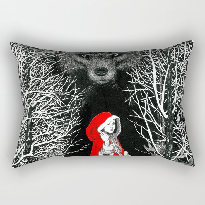 Red Riding Hood and the Wolf Rectangular Pillow