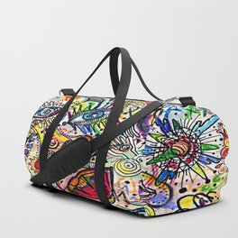 Watercolor pencil doodle Duffle Bag