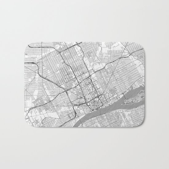 Detroit Map Line Bath Mat